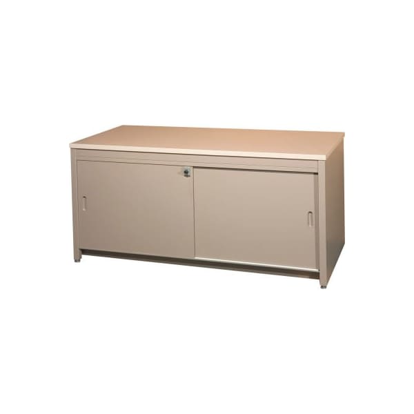 Datum Filing Systems 48"W Console Table w/ Doors, Desert Dusk Laminate Top Black Finish CTA48SSD-L95-T25 - main